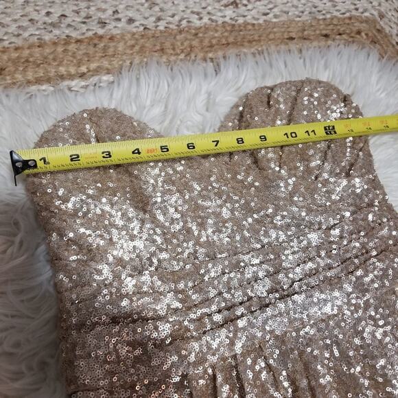 Sorella Vita Gold Sequin Strapless Gown - Picture 6 of 7